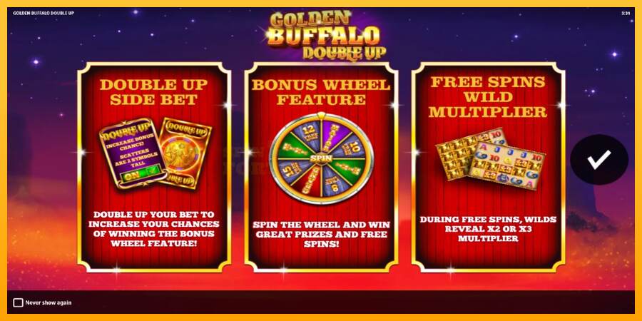 Golden Buffalo Double Up mesin permainan untuk uang, gambar 1