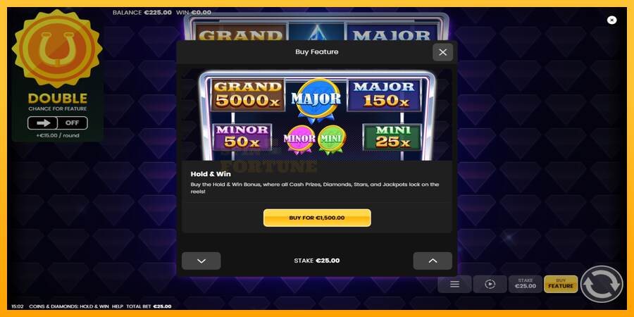 Coins & Diamonds: Hold and Win mesin permainan untuk uang, gambar 4