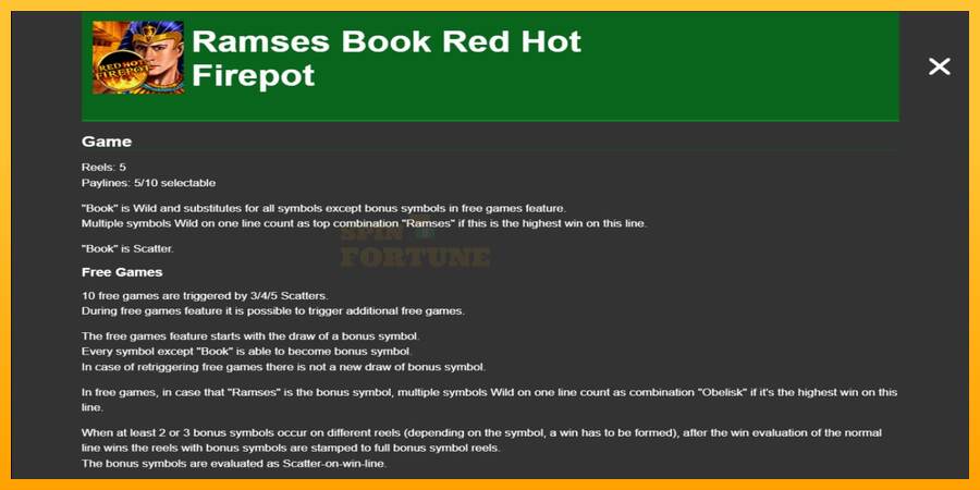 Ramses Book Red Hot Firepot mesin permainan untuk uang, gambar 1