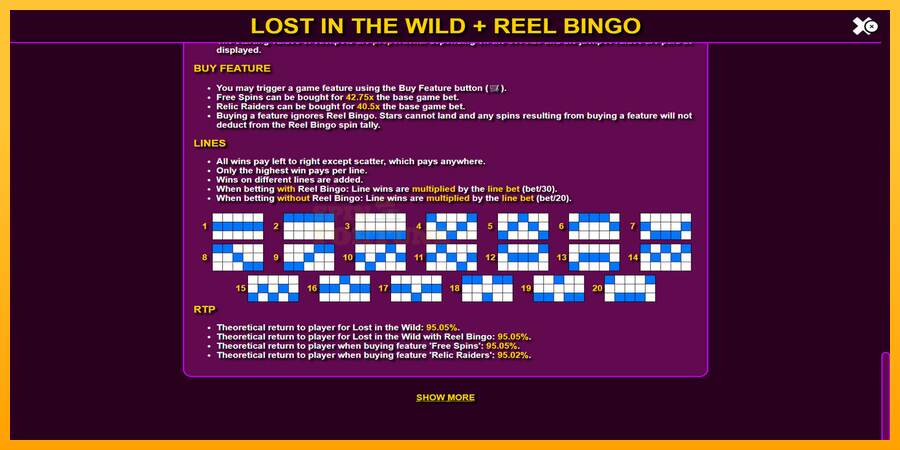 Lost in the Wild with Reel Bingo mesin permainan untuk uang, gambar 7