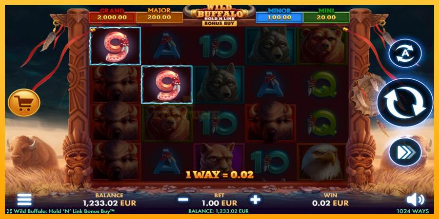 Wild Buffalo Hold N Link Bonus Buy mesin permainan untuk uang, gambar 3