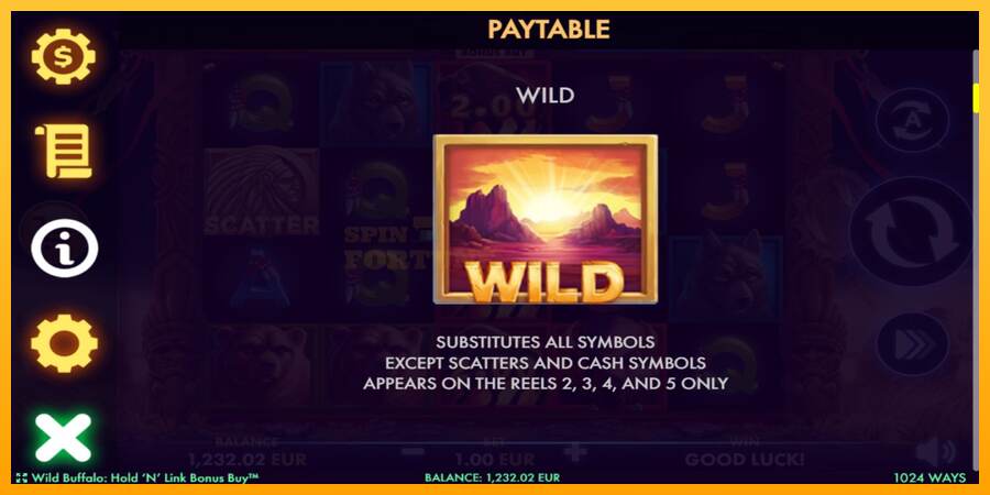 Wild Buffalo Hold N Link Bonus Buy mesin permainan untuk uang, gambar 5