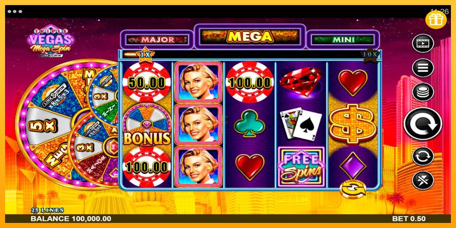 Triple Vegas Mega Spin mesin permainan untuk uang, gambar 1