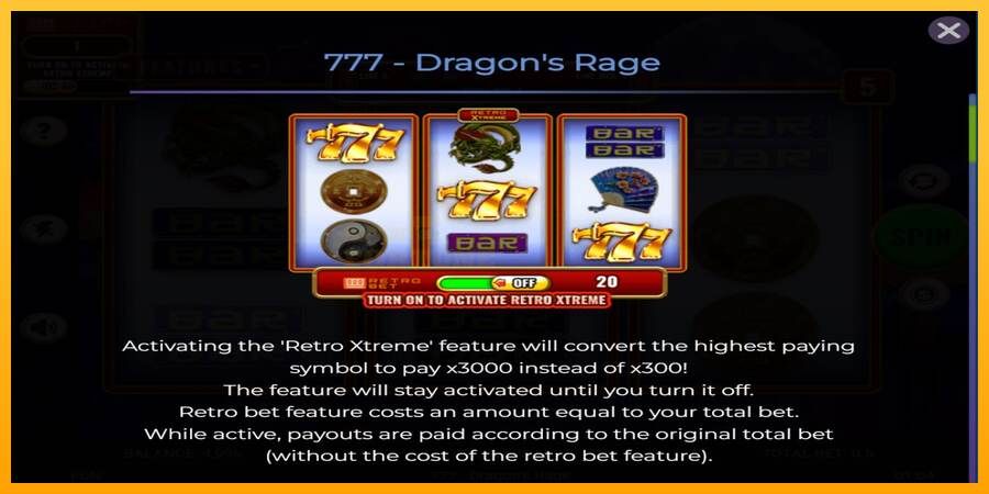 777 - Dragons Rage mesin permainan untuk uang, gambar 4