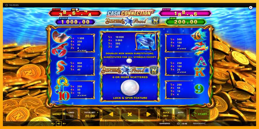 Cash Connection Dolphins Pearl mesin permainan untuk uang, gambar 5