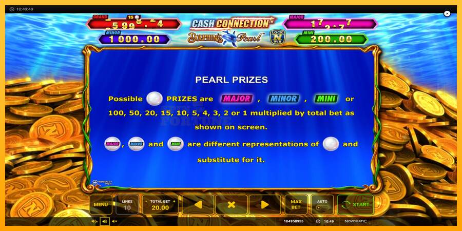 Cash Connection Dolphins Pearl mesin permainan untuk uang, gambar 6