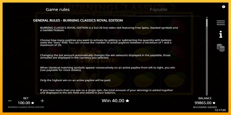 Burning Classics Royal Edition mesin permainan untuk uang, gambar 6