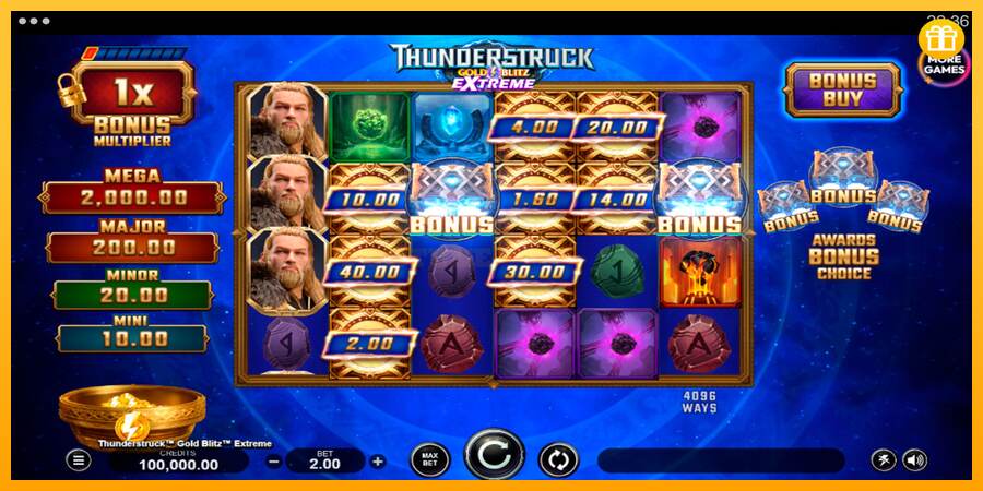 Thunderstruck Gold Blitz Extreme mesin permainan untuk uang, gambar 1