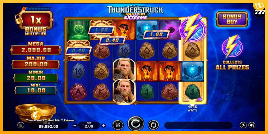 Thunderstruck Gold Blitz Extreme mesin permainan untuk uang, gambar 2