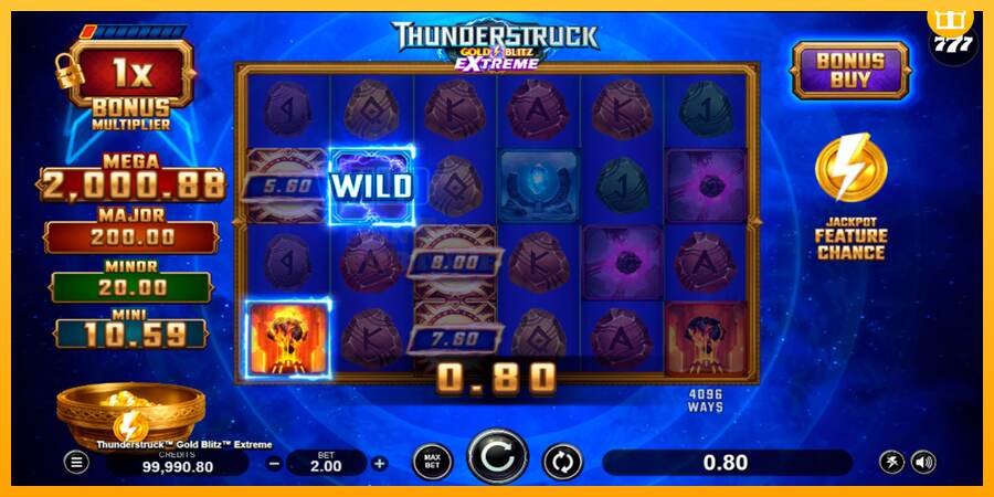 Thunderstruck Gold Blitz Extreme mesin permainan untuk uang, gambar 3