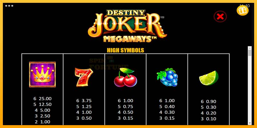 Destiny Joker Megaways mesin permainan untuk uang, gambar 6