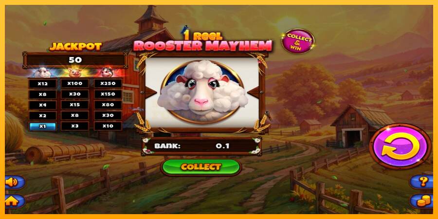 1 Reel Rooster Mayhem mesin permainan untuk uang, gambar 2