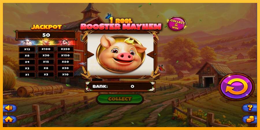 1 Reel Rooster Mayhem mesin permainan untuk uang, gambar 3