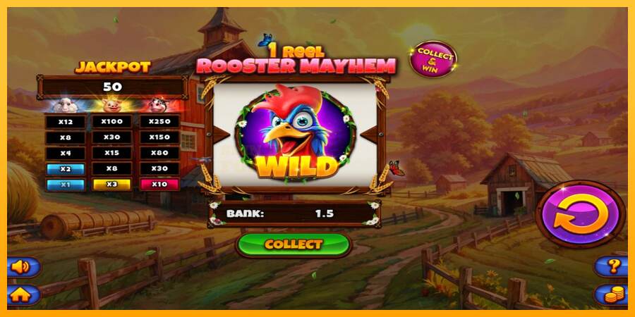 1 Reel Rooster Mayhem mesin permainan untuk uang, gambar 4