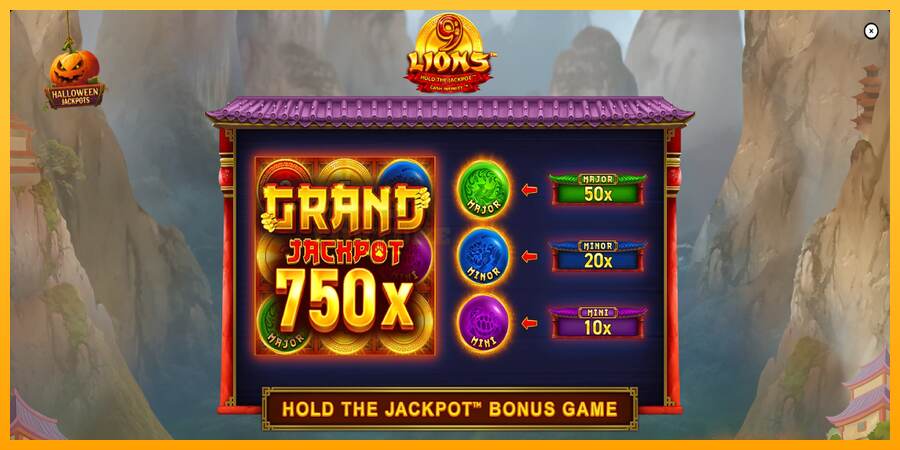 9 Lions Halloween Jackpots mesin permainan untuk uang, gambar 1