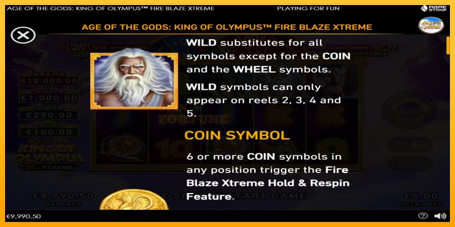 Age of the Gods: King of Olympus Fire Blaze Xtreme mesin permainan untuk uang, gambar 4