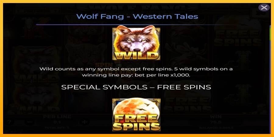 Wolf Fang - Western Tales mesin permainan untuk uang, gambar 4