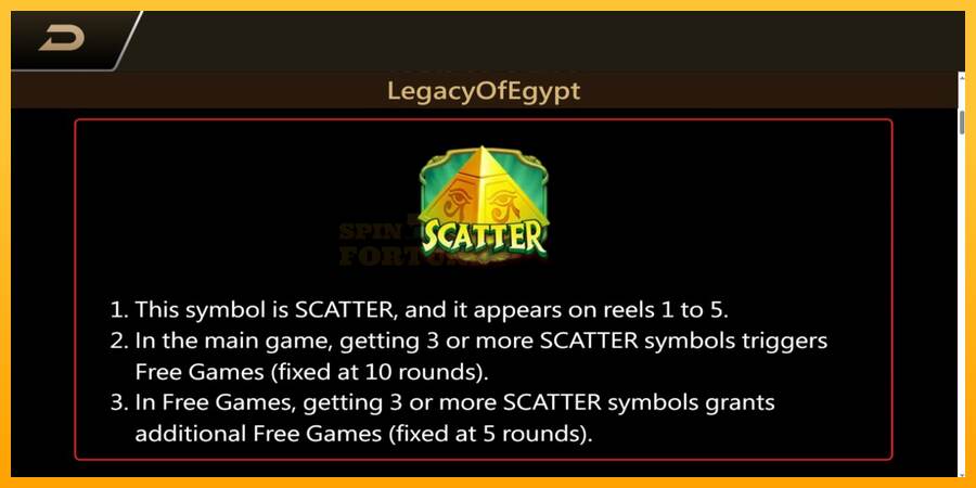 Legacy of Egypt mesin permainan untuk uang, gambar 4