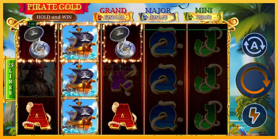 Pirate Gold Hold and Win mesin permainan untuk uang, gambar 3