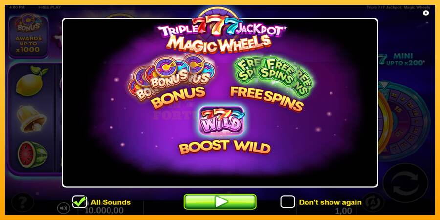 Triple 777 Jackpot Magic Wheels mesin permainan untuk uang, gambar 1