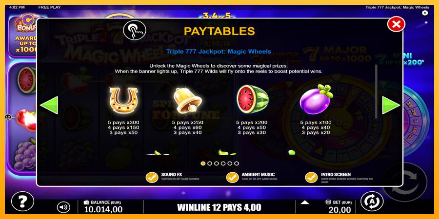 Triple 777 Jackpot Magic Wheels mesin permainan untuk uang, gambar 5