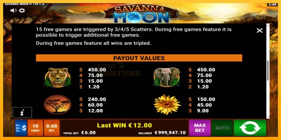 Savanna Moon mesin permainan untuk uang, gambar 6