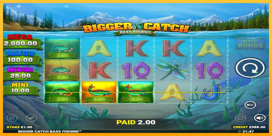 Bigger Catch Bass Fishing mesin permainan untuk uang, gambar 3