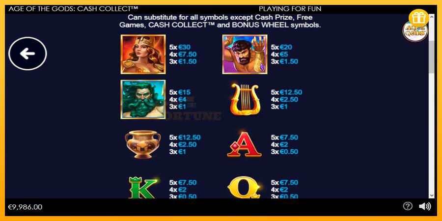 Age of the Gods Cash Collect mesin permainan untuk uang, gambar 6