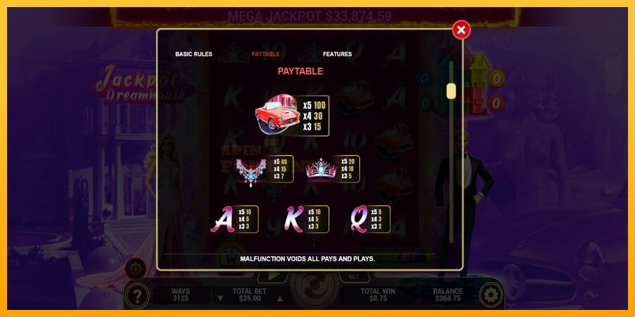 Jackpot Dreamhouse mesin permainan untuk uang, gambar 5