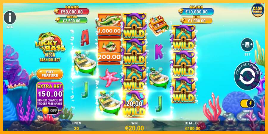 Lucky Bass Mega Cash Collect mesin permainan untuk uang, gambar 4