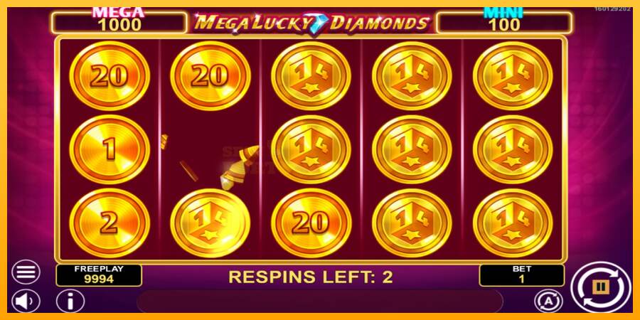 Mega Lucky Diamonds Hold & Win mesin permainan untuk uang, gambar 3