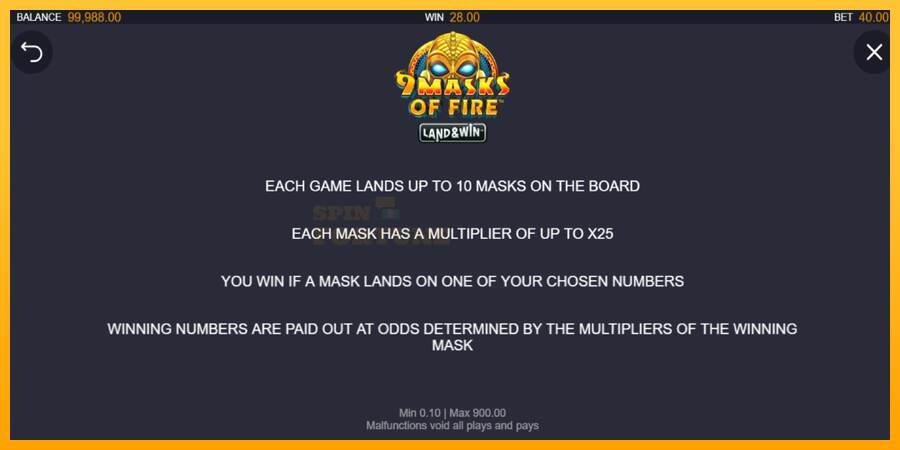 9 Masks of Fire Land & Win mesin permainan untuk uang, gambar 6