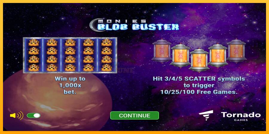 Monies Blob Buster mesin permainan untuk uang, gambar 1