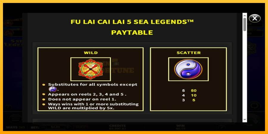 Fu Lai Cai Lai 5 Sea Legends mesin permainan untuk uang, gambar 5