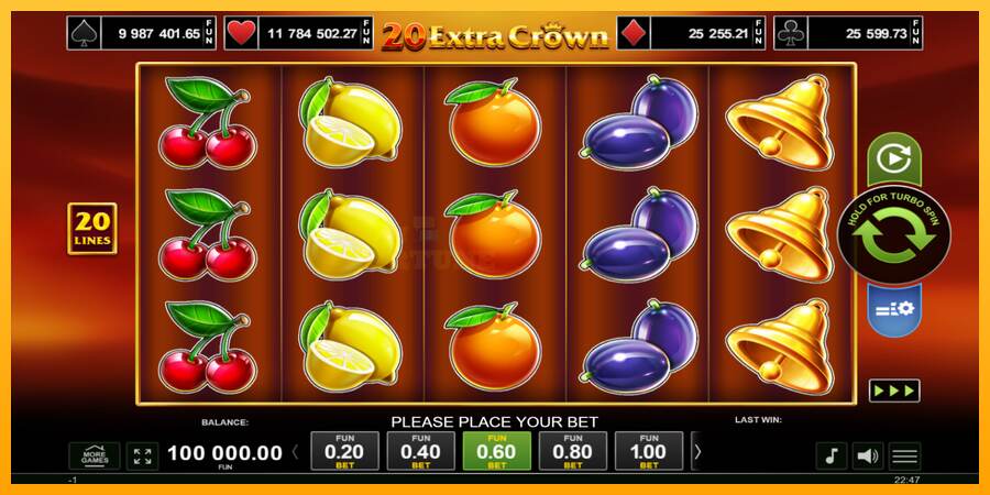 20 Extra Crown mesin permainan untuk uang, gambar 1