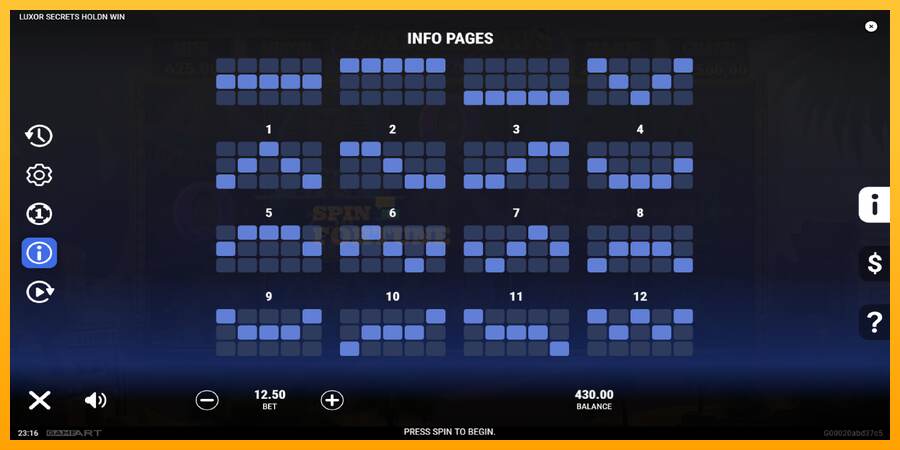 Luxor Secrets Holdn Win mesin permainan untuk uang, gambar 7