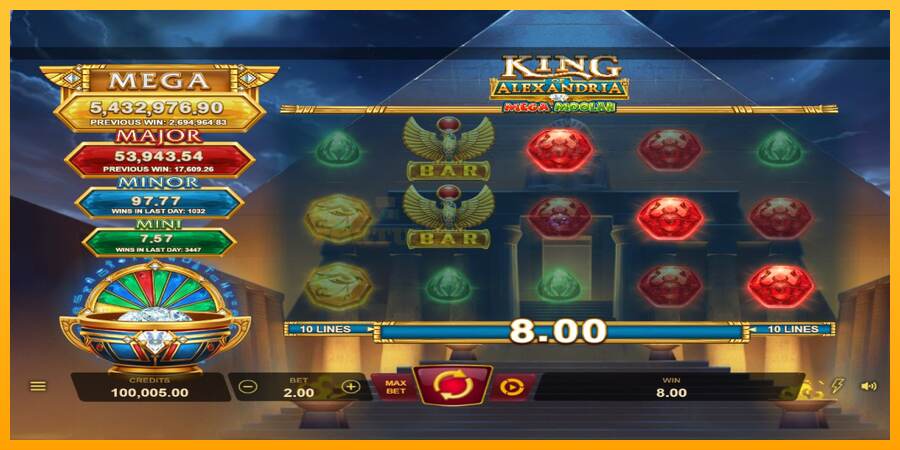 King of Alexandria Mega Moolah mesin permainan untuk uang, gambar 1