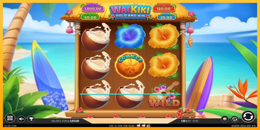 Waikiki Hold and Win mesin permainan untuk uang, gambar 3