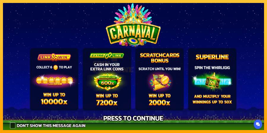 Carnaval Link&Win mesin permainan untuk uang, gambar 1