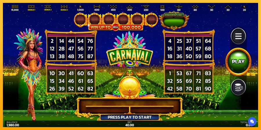 Carnaval Link&Win mesin permainan untuk uang, gambar 2