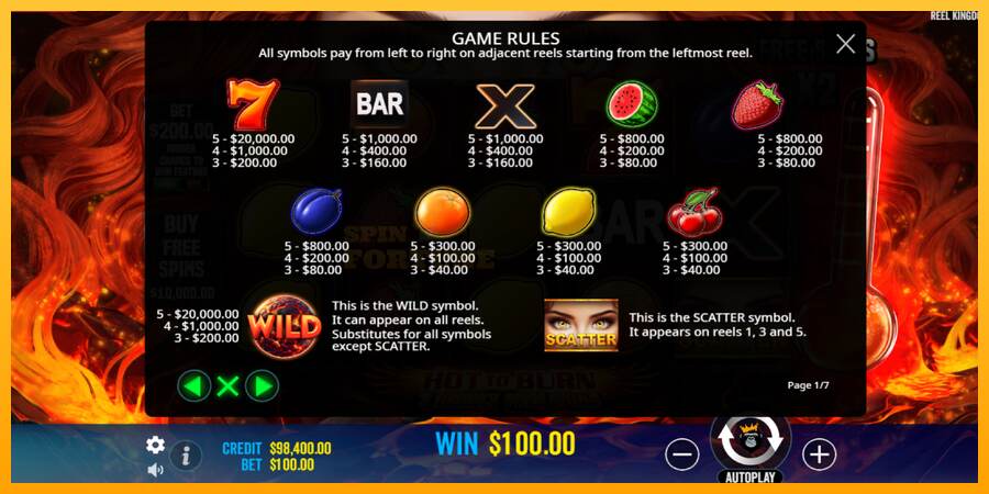 Hot to Burn - 7 Deadly Free Spins mesin permainan untuk uang, gambar 5