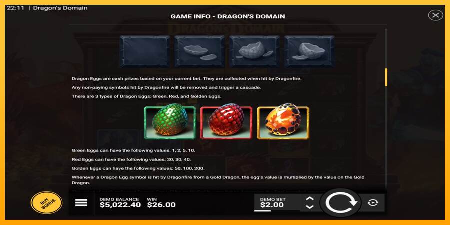 Dragons Domain mesin permainan untuk uang, gambar 5