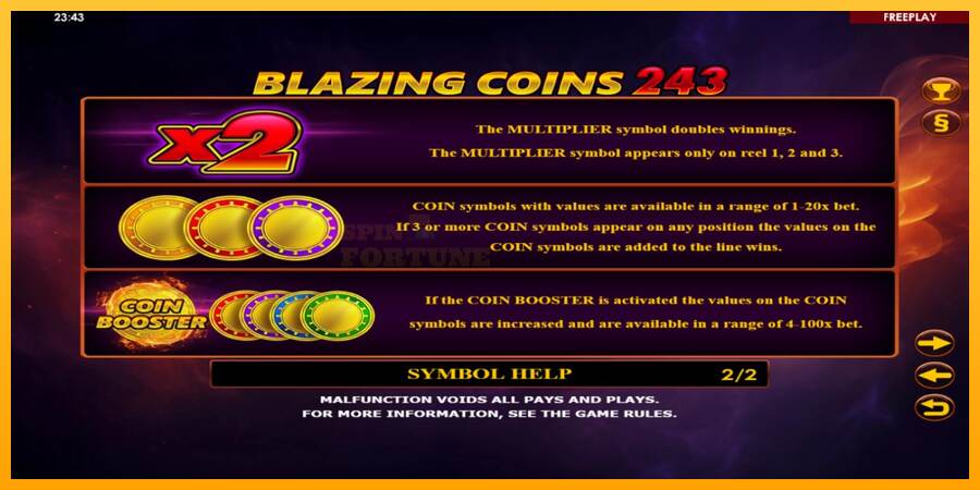 Blazing Coins 243 mesin permainan untuk uang, gambar 6