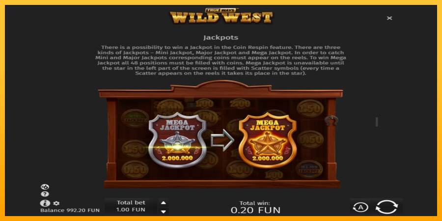 Wild West Trueways mesin permainan untuk uang, gambar 6