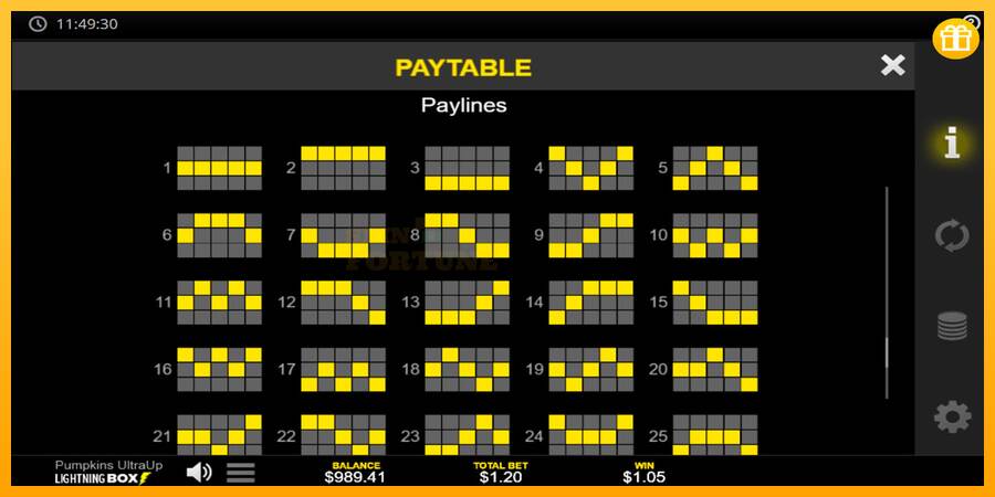 Pumpkins UltraUp mesin permainan untuk uang, gambar 7
