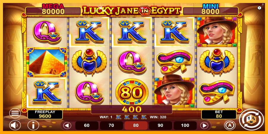 Lucky Jane in Egypt Hold & Win mesin permainan untuk uang, gambar 3