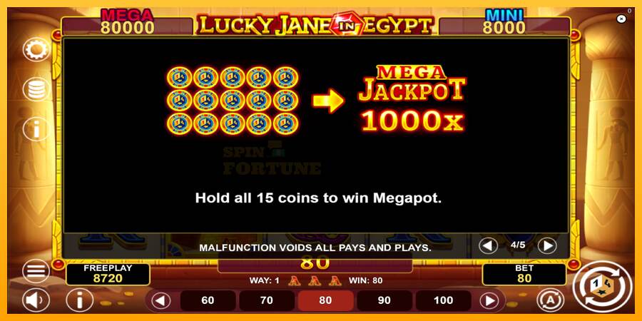 Lucky Jane in Egypt Hold & Win mesin permainan untuk uang, gambar 7