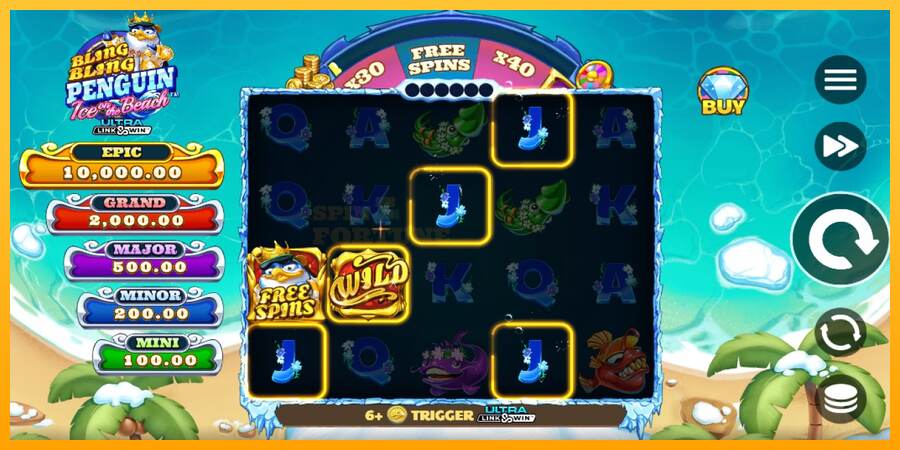 Bling Bling Penguin: Ice On The Beach mesin permainan untuk uang, gambar 2