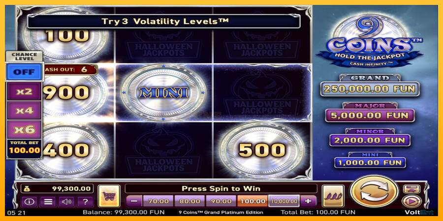 9 Coins Grand Platinum Edition Halloween Jackpot mesin permainan untuk uang, gambar 2