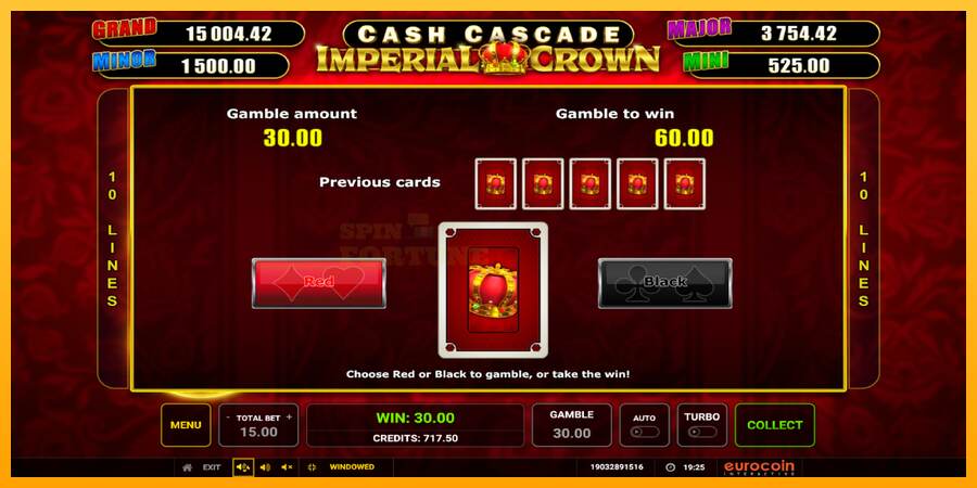 Cash Cascade Imperial Crown mesin permainan untuk uang, gambar 4